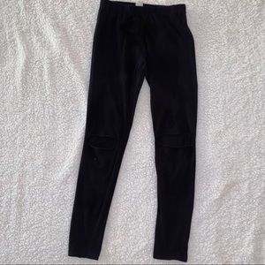 Fashion Nova Ripped Knee Black Leggings